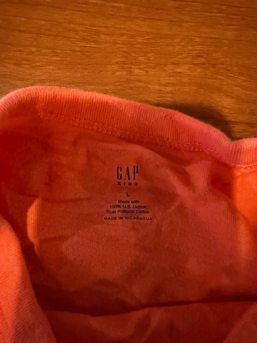 GAP Kids Coral Short-Sleeve Tee with Navy Wave Graphic